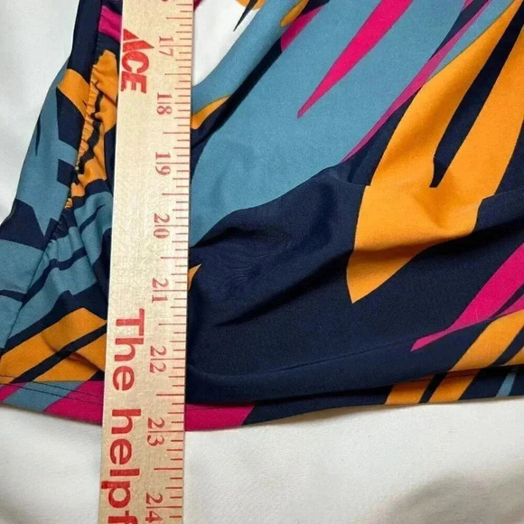 2/$30 Kona Sol Medium Tankini Tropical Top Blue Fuschia Orange Swim Top Swim - Picture 11 of 12